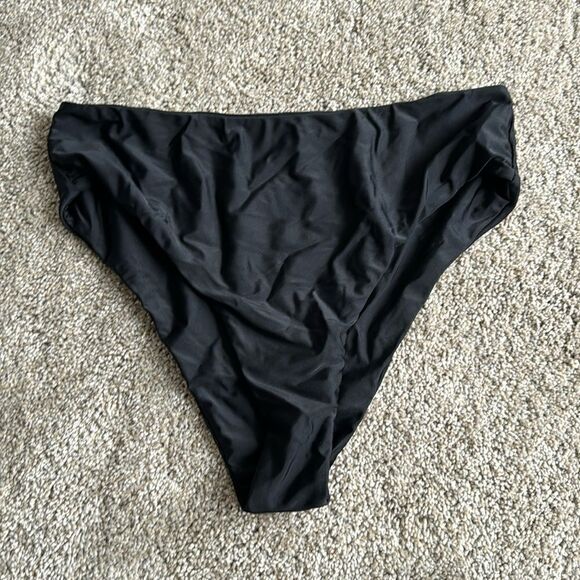 NWOT HIGH WAIST BIKINI BOTTON M/L BLACK - Picture 1 of 2